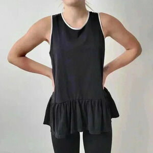 Kate Spade Black Ruffled Peplum Tank - S